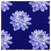 Chrysanthemum Pattern - Deep Navy Blue Stoff (Nahaufnahme)