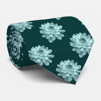 Chrysanthemum Pattern - Dunkelgrün Krawatte