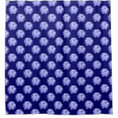 Chrysanthemum Pattern - Dunkle Navy Blue Duschvorhang (Vorderseite)