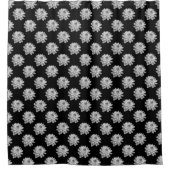 Chrysanthemum Pattern - Monochrome auf schwarz Duschvorhang (Vorderseite)