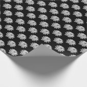 Chrysanthemum Pattern - Monochrome auf schwarz Geschenkpapier (Ecke)