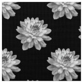 Chrysanthemum Pattern - Monochrome auf schwarz Stoff (Nahaufnahme)
