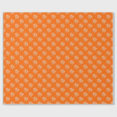 Chrysanthemum Pattern - Orange Geschenkpapier (Flach)
