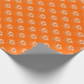 Chrysanthemum Pattern - Orange Geschenkpapier (Ecke)