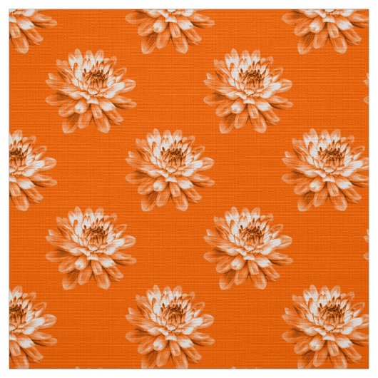 Chrysanthemum Pattern - Orange Stoff (Muster)