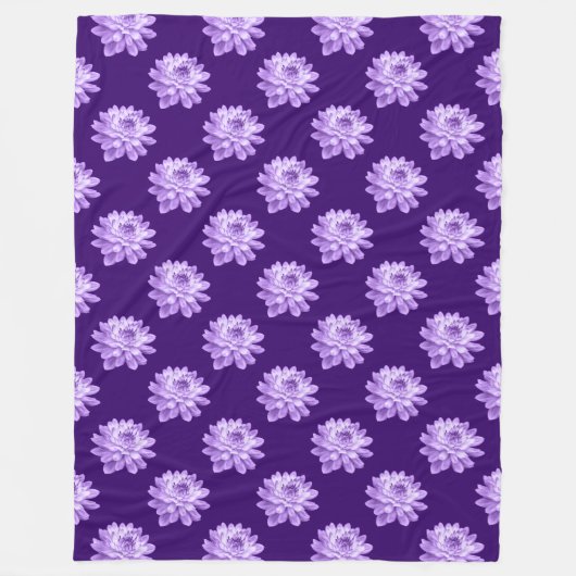 Chrysanthemum Pattern - Tief Lila Fleece Blanket (Vorderseite)