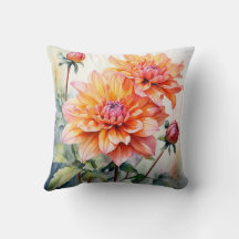 Chrysanthemum peach Blume Aquarell