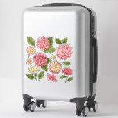 Chrysanthemum Peach Cream Custom Vinyl Aufkleber (Koffer)