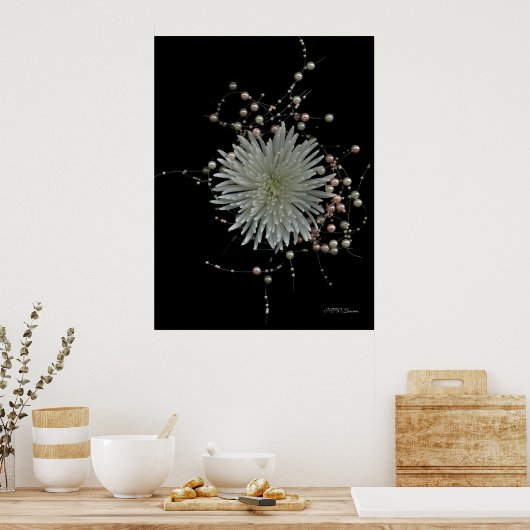 Chrysanthemum & Pearls Poster (Küche)