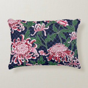 Chrysanthemum Peonies Vintag Pattern Dekokissen