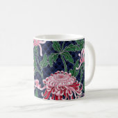 Chrysanthemum Peonies Vintag Pattern Kaffeetasse (VorderseiteRechts)