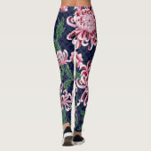 Chrysanthemum Peonies Vintag Pattern Leggings (Rückseite)