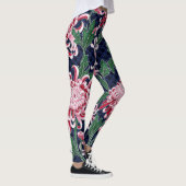 Chrysanthemum Peonies Vintag Pattern Leggings (Rechts)