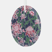 Chrysanthemum Peonies Vintag Pattern Ornament Aus Glas (Vorderseite links)