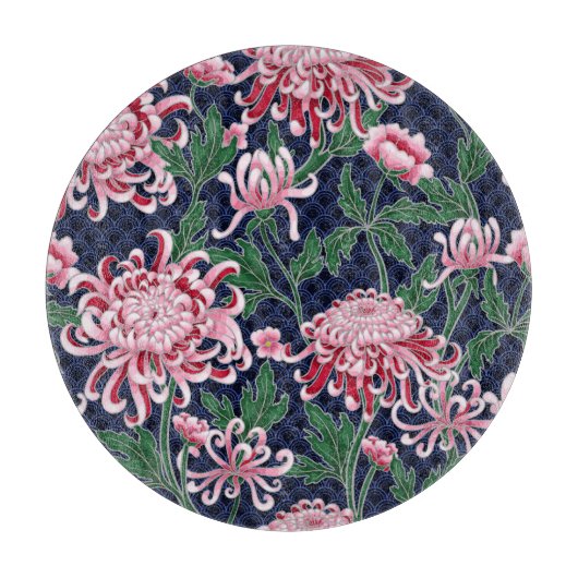 Chrysanthemum Peonies Vintag Pattern Schneidebrett (Vorderseite)