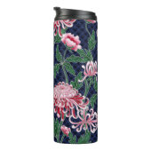 Chrysanthemum Peonies Vintag Pattern Thermosbecher (Nach rechts gedreht)