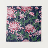 Chrysanthemum Peonies Vintag Pattern Wandteppich (Vorderseite)
