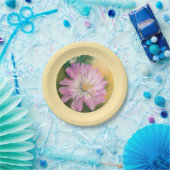 Chrysanthemum Pink und Cream Floral Pastel Pappteller (Party)