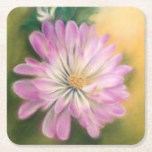 Chrysanthemum Pink und Cream Floral Pastel Rechteckiger Pappuntersetzer (Vorderseite)