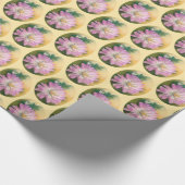 Chrysanthemum Pink und Cream Pastel Floral Geschenkpapier (Ecke)