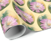 Chrysanthemum Pink und Cream Pastel Floral Geschenkpapier (Rolleneckpunkt)