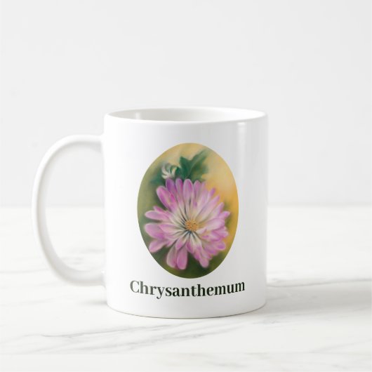 Chrysanthemum Pink und Cream Pastel Floral Kaffeetasse (Links)