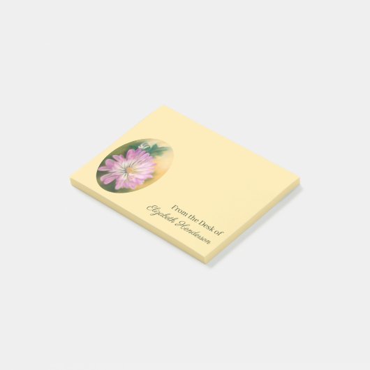 Chrysanthemum Pink und Cream Pastel Floral Post-it Klebezettel (angewinkelt)