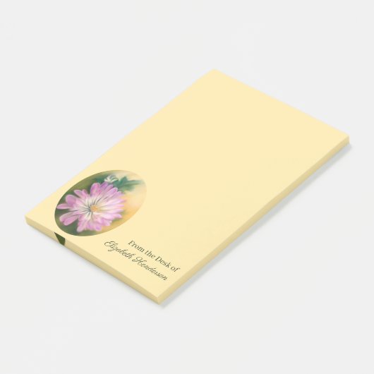 Chrysanthemum Pink und Cream Pastel Floral Post-it Klebezettel (angewinkelt)