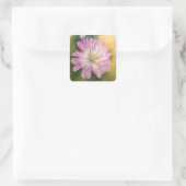 Chrysanthemum Pink und Cream Pastel Floral Quadratischer Aufkleber (Tasche)