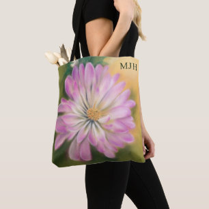 Chrysanthemum Pink und Cream Pastel Floral Tasche