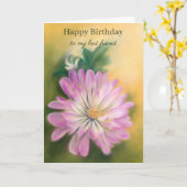 Chrysanthemum Pink und Creme Floral Geburtstag Karte (Gelbe Blume)