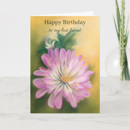 Chrysanthemum Pink und Creme Floral Geburtstag Karte