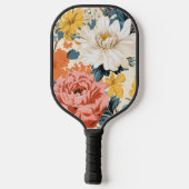 Chrysanthemum Retro Blume Pickleball Schläger (Rückseite)