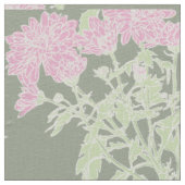 Chrysanthemum rosa grüne Grafik zeichnend Stoff (Nahaufnahme)