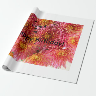 Chrysanthemum rosa und warm rosa geschenkpapier