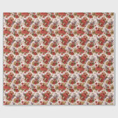 Chrysanthemum-Rose: blühend nahtlos Geschenkpapier (Flach)