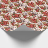Chrysanthemum-Rose: blühend nahtlos Geschenkpapier (Ecke)
