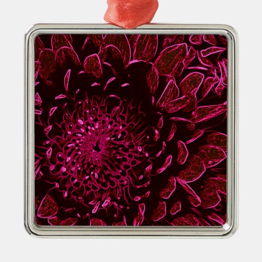 Chrysanthemum Silbernes Ornament (Vorne)
