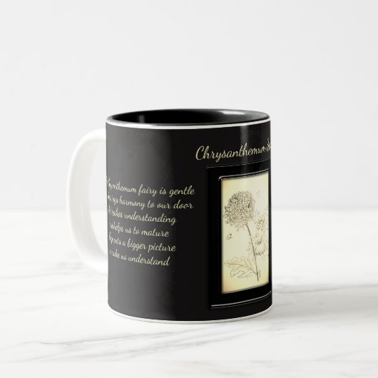 Chrysanthemum Stone Crystal Fairy Zweifarbige Tasse (Vorderseite Links)