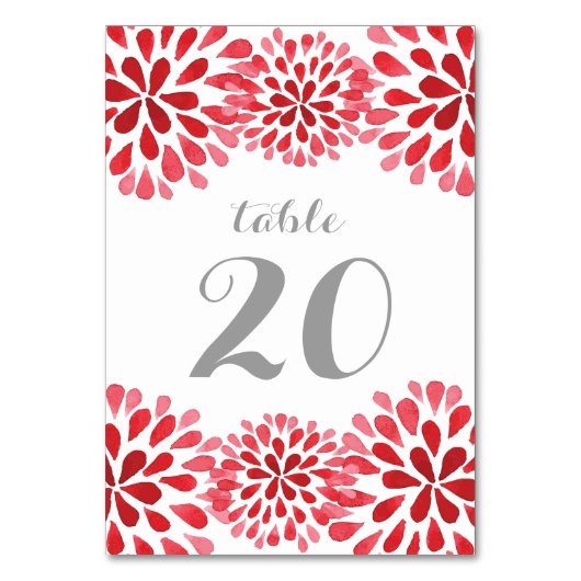 Chrysanthemum Tischnummer Card (Vorderseite)