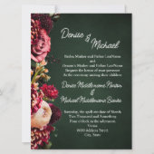 Chrysanthemum über SmaragdWedding Einladung (Vorderseite)