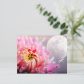 Chrysanthemum und Mond Postkarte (Stehend Vorderseite)