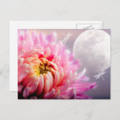 Chrysanthemum und Mond Postkarte (Vorne/Hinten)