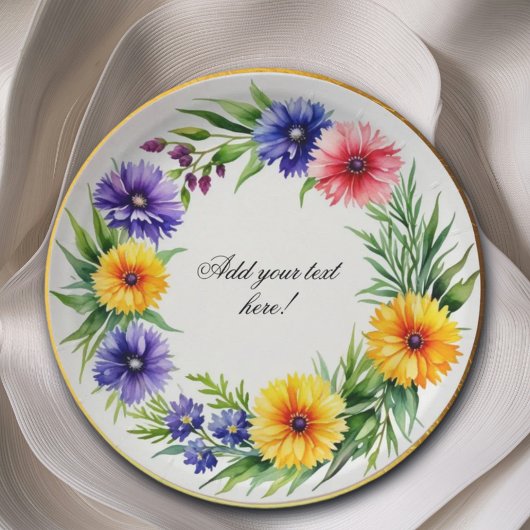 Chrysanthemum Wasserfarbe Elegante Pappteller