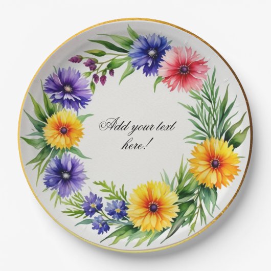 Chrysanthemum Wasserfarbe Elegante Pappteller (Vorderseite)