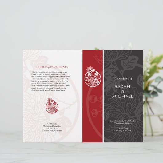 Chrysanthemum Wedding Program Flyer (Stehend Vorderseite)