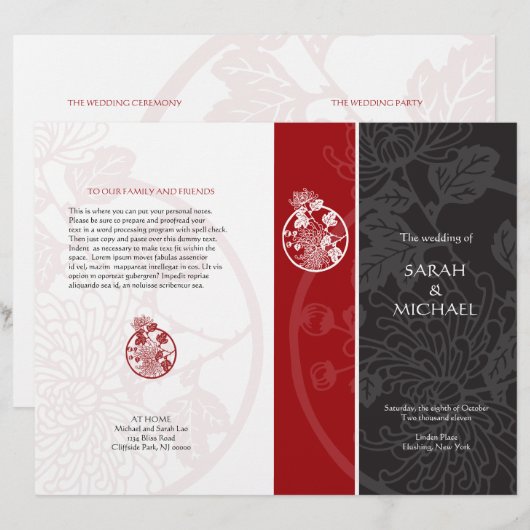 Chrysanthemum Wedding Program Flyer (Vorne/Hinten)