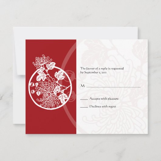 Chrysanthemum Wedding Repair Card RSVP Karte (Vorderseite)