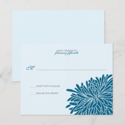 Chrysanthemum Wedding Response RSVP Karte (Vorne/Hinten)