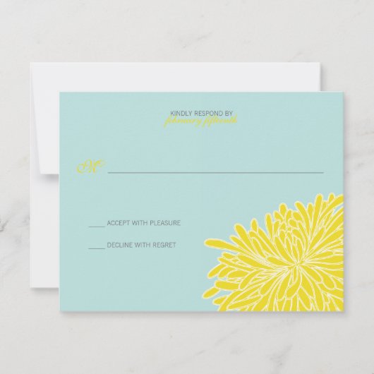Chrysanthemum Wedding Response RSVP Karte (Vorderseite)